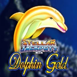 Enjoy Dolphin Gold with Stellar Jackpots by Lightning Box Game – logo hosted on robocatscasino.ca