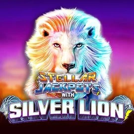Stellar Jackpots with Silver Lion slot logo by Lightning Box Game at Robocat Casino